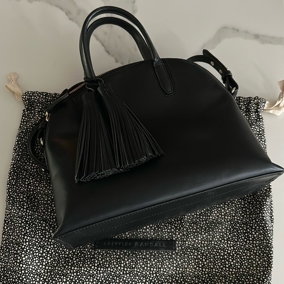 Loeffler Randall Leather Top Handle Bag with Crossbody Strap - Picture 3 of 5